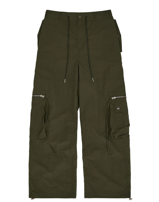 NYLON CARGO STRING PANTS KHAKI