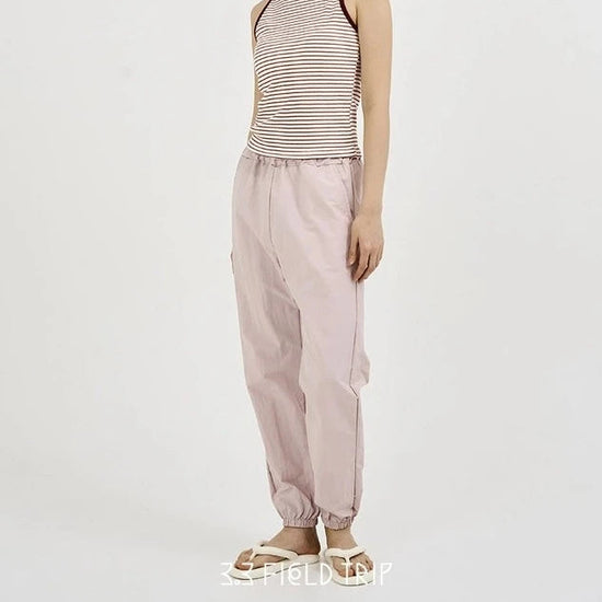 NYLON DRAWSTRING JOGGERS L/PINK