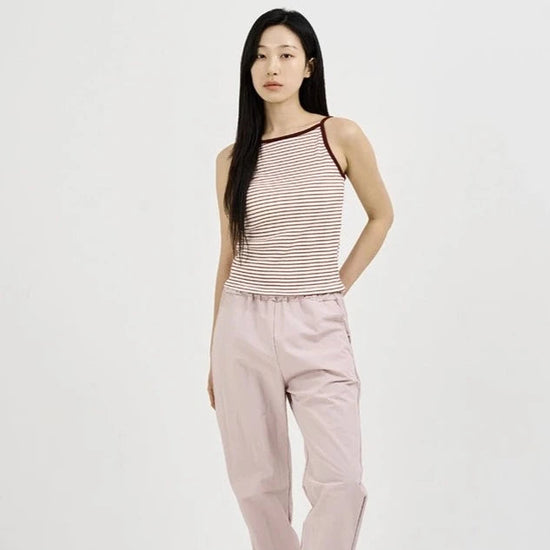 NYLON DRAWSTRING JOGGERS L/PINK