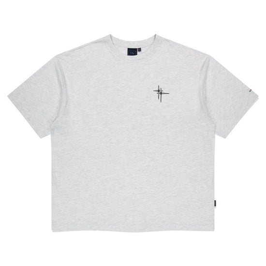 VOLUME LOGO FLOWER TEE SHIRT LIGHT GREY