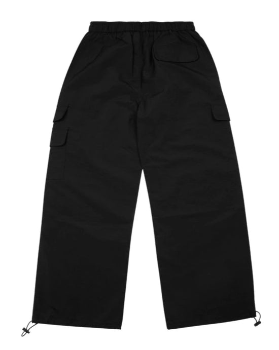 BANDING STRING CARGO PANTS  BLACK