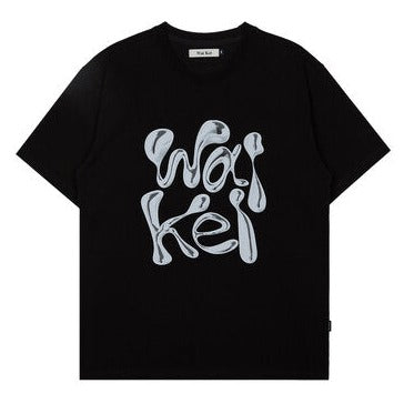 WK 3D LOGO HALF SLEEVE TSHIRTS BLACK