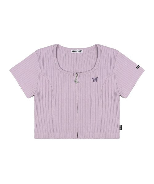BELLEZA SQUARE NECK ZIP-UP LILAC