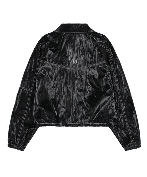 GLOSSY STITCH JACKET  BLACK