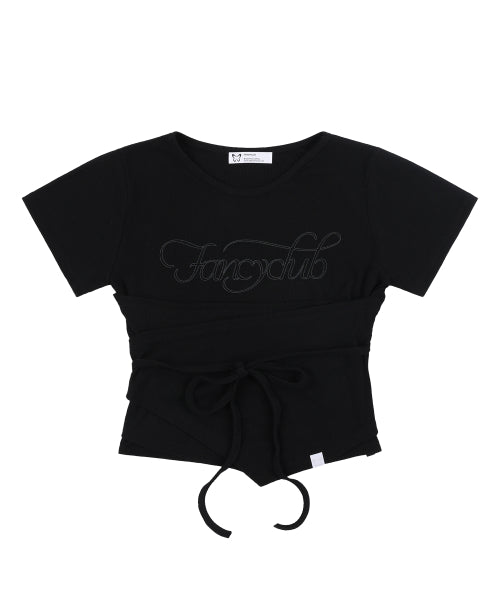 TUBE WRAP CROP TOP  BLACK