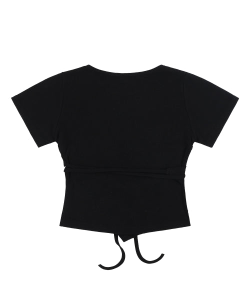 TUBE WRAP CROP TOP  BLACK