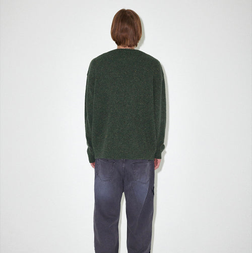 BASIC LOGO NEP KNIT SWEATER GREEN