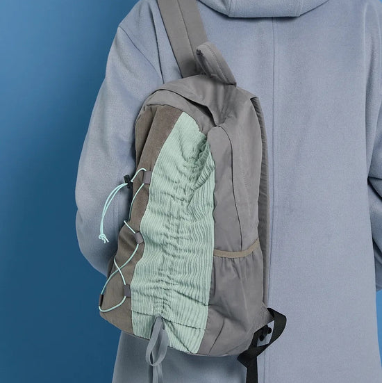 HALF STRING CORDUROY BACKPACK GREY