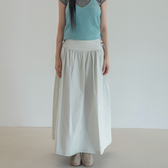 LOWLINE BUCKLE MAXI SKIRT LIGHT BEIGE