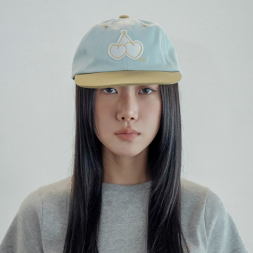 HEART CHERRY CAMP CAP LIGHT BLUE