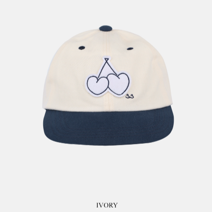 HEART CHERRY CAMP CAP IVORY