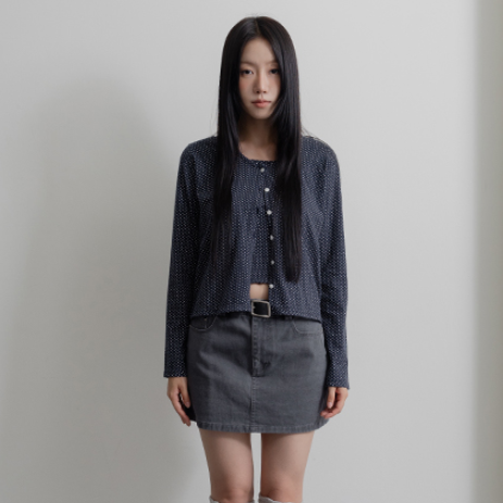 LABEL DETAIL DOT TWIN SET NAVY