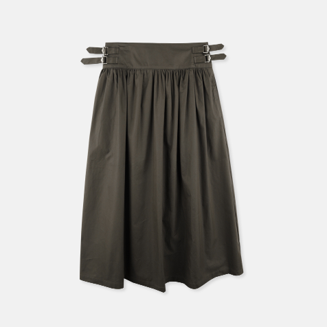 LOWLINE BUCKLE MAXI SKIRT DARK KHAKI