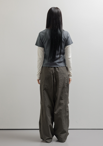 URBAN SNAP NYLON PANTS BROWN