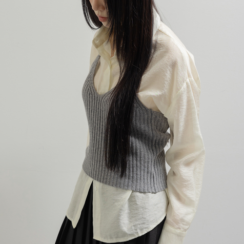 ESSENCE EMBRO TENCEL SHIRT IVORY