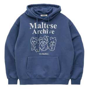 MALTESE ARCHIVE LINE GRAPHIC HOOD DUST BLUE