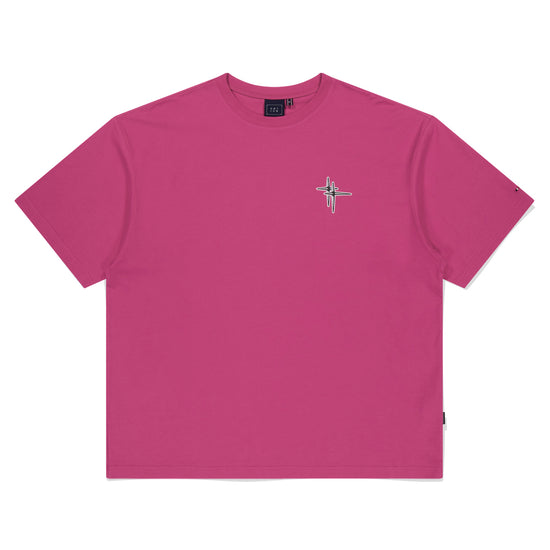 VOLUME LOGO FLOWER TEE SHIRT PINK