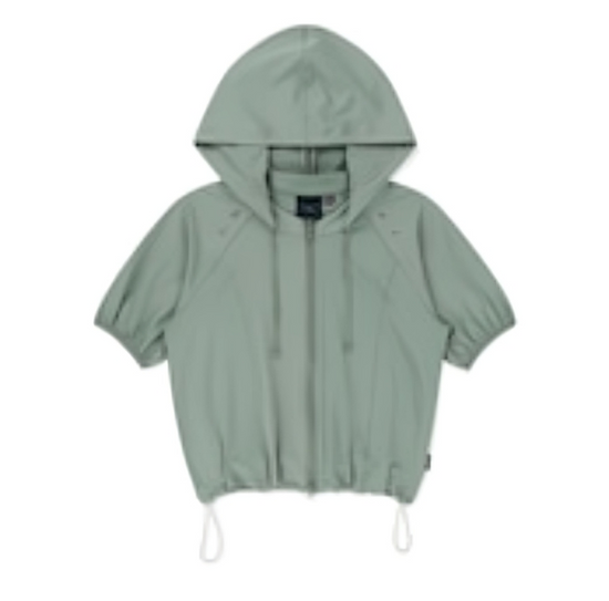FLOWER EYELET HOOD JACKET L/GREY