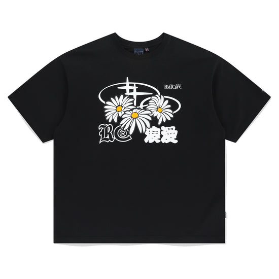 TRIPLE DAISY MIXED LOGO TEE SHIRT BLACK