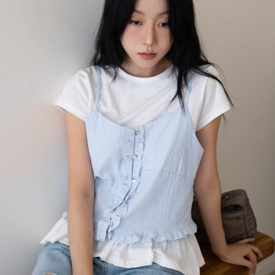FRILL IN LAYERS T-SHIRT IVORY