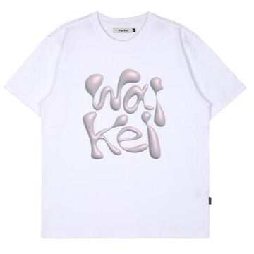 WK 3D LOGO HALF SLEEVE TSHIRTS WHITE