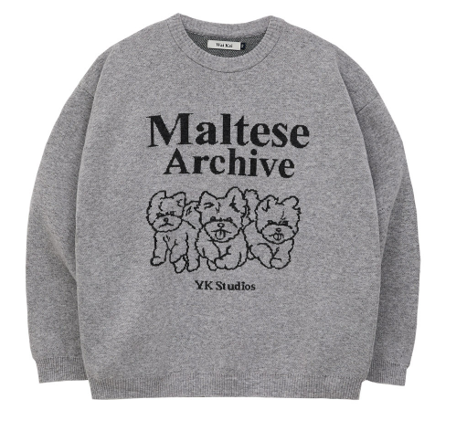 MALTESE ARCHIVE LINE GRAPHICS KNIT GREY