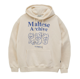 MALTESE ARCHIVE LINE GRAPHIC HOOD IVORY