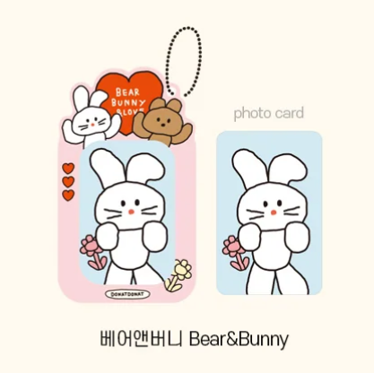 DONATDONAT PHOTO CARD HOLDER_BEAR&BUNNY MIX
