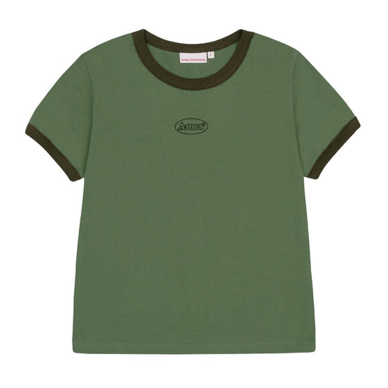 SYMBOL LOGO EMBROIDERED CROP TEE O KHAKI