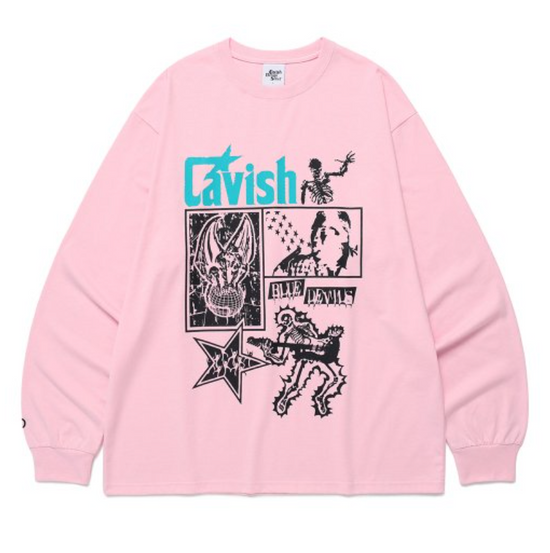 LIGHTNING SKELETON LS TEE PINK