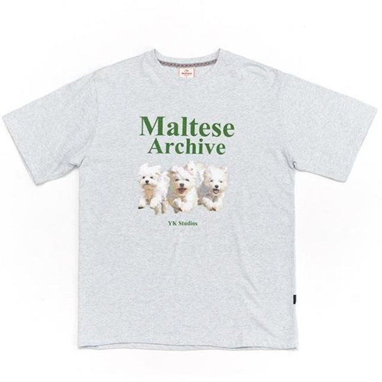 MALTESE ARCHIVE HALF SLEEVE TSHIRT MELANGE WHITE