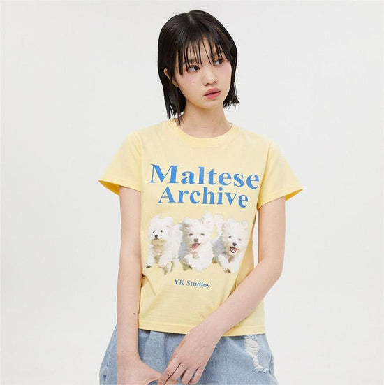 MALTESE ARCHIVE HALF SLEEVE TSHIRTS LIGHT YELLOW