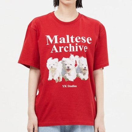 MALTESE ARCHIVE HALF SLEEVE TSHIRTS RED