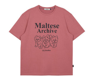 MALTESE ARCHIVE LINE GRAPHIC HALF SLEEVE TSHIRTS DUST PINK