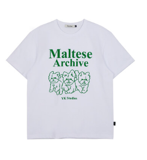 MALTESE ARCHIVE LINE GRAPHIC HALF SLEEVE TSHIRTS WHITE