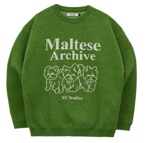 MALTESE ARCHIVE LINE GRAPHICS KNIT MOSS GREEN