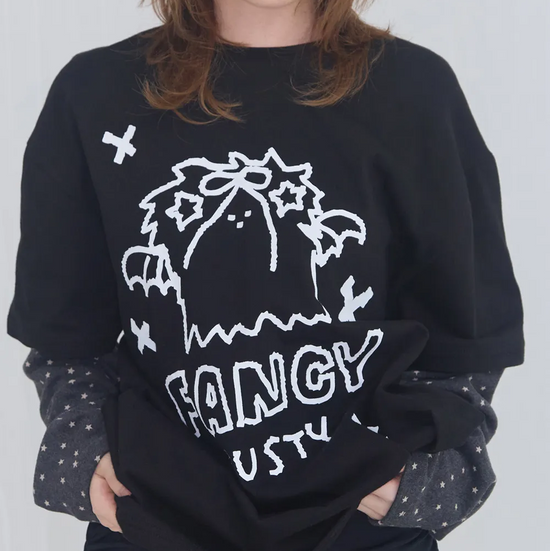 [FANCY X DUSTY] DUSTY CLUB LAYERED LONG SLEEVE BLACK