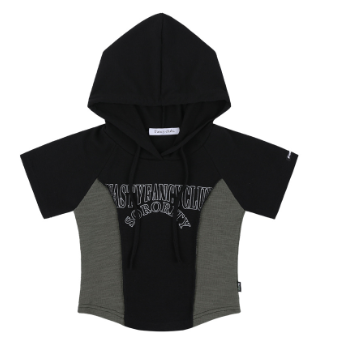 KIN HALF HOOD TEE BLACK