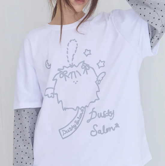 [FANCY X DUSTY] DUSTY CLUB LAYERED LONG SLEEVE WHITE