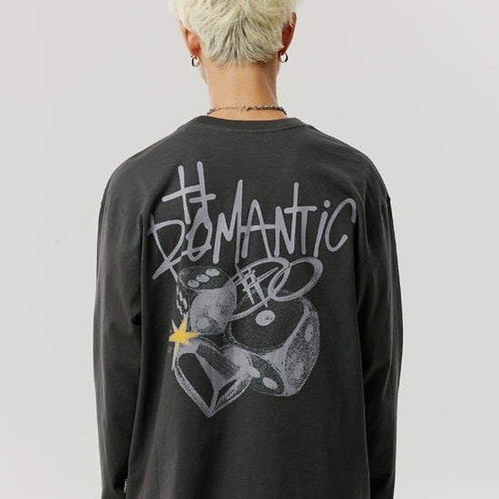 ROMANTIC DICE LONG SLEEVE CHARCOAL