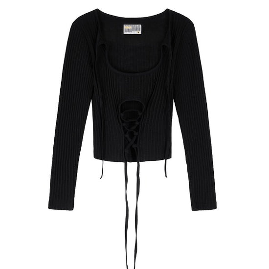 MULTI STRING LONG SLEEVE BLACK