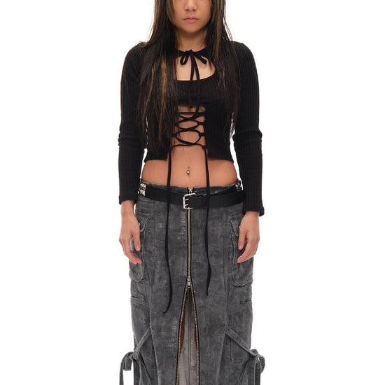 MULTI STRING LONG SLEEVE BLACK