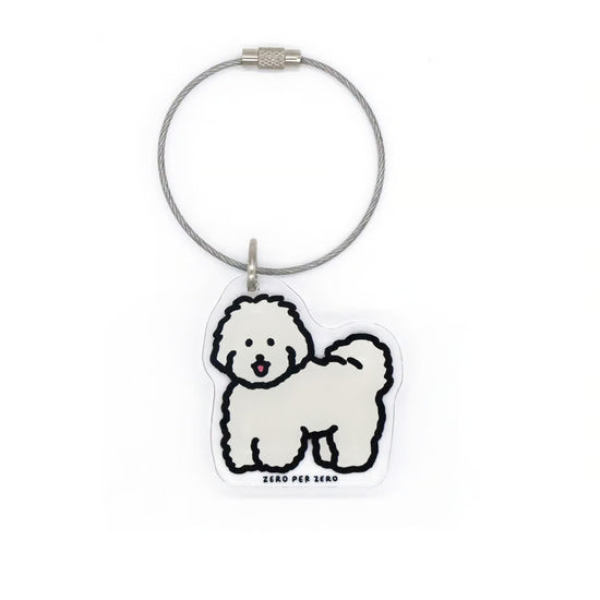 METAL KEYRING WHITE PUPPY