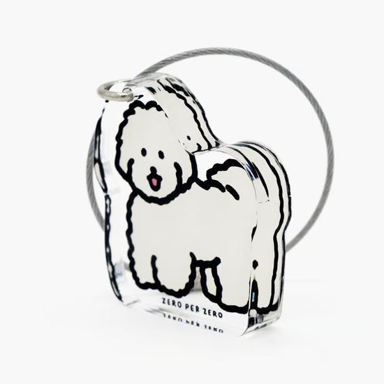 METAL KEYRING WHITE PUPPY