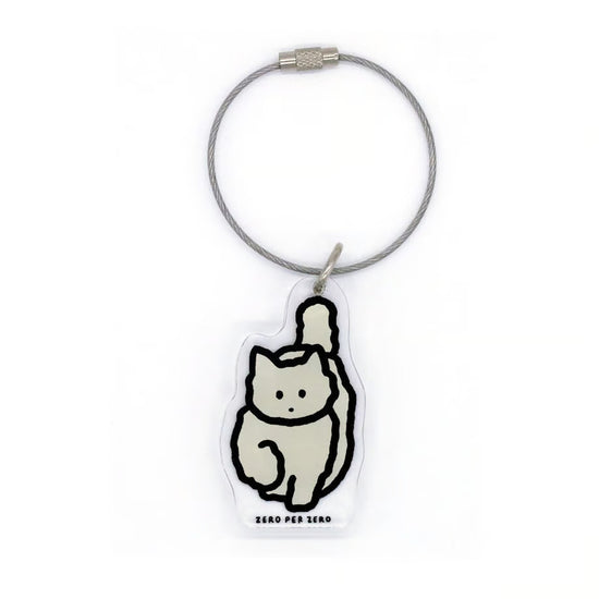 METAL KEYRING CAT