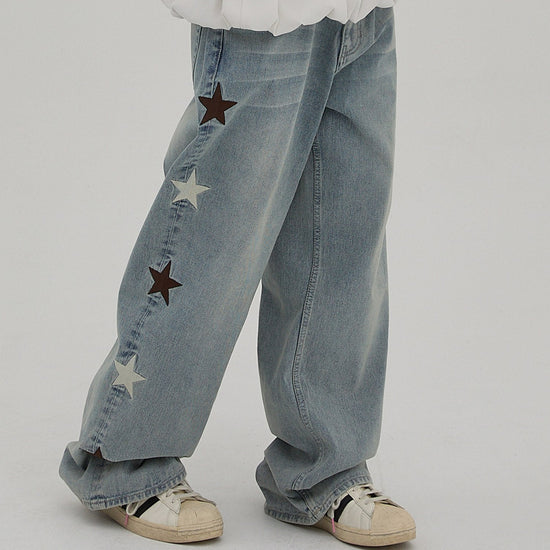 STAR DENIM PANTS LIGHT BLUE