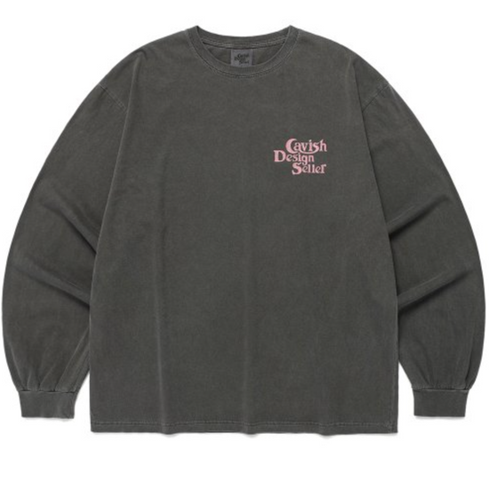 PIGMENT SELLER LOGO LS TEE CHARCOAL