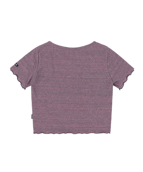 BUST SHIRRING CROP TEE PINK