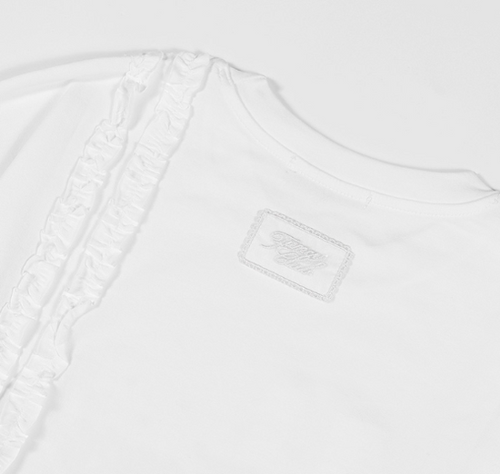 FRILL LINE LAYERED LONG SLEEVE WHITE
