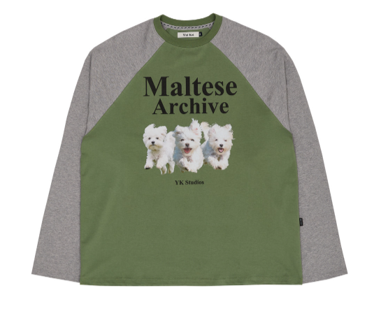 MALTESE ARCHIVE RAGLAN LONG SLEEVE TSHIRTS KHAKI